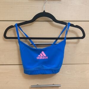 Adidas Vibrant Blue Strappy Sports Bra